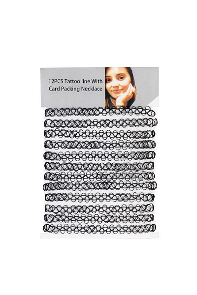 Choice N606-1 FAMSHIN 12PCS Hot Sell Vintage Hippy Stretch Tattoo Choker Necklace Elastic Chocker Necklace