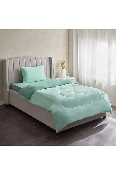 erorex طقم لحاف مزدوج من الألياف الدقيقة قابل للعكس من ديربي مكون من قطعتين - 160×220 سم