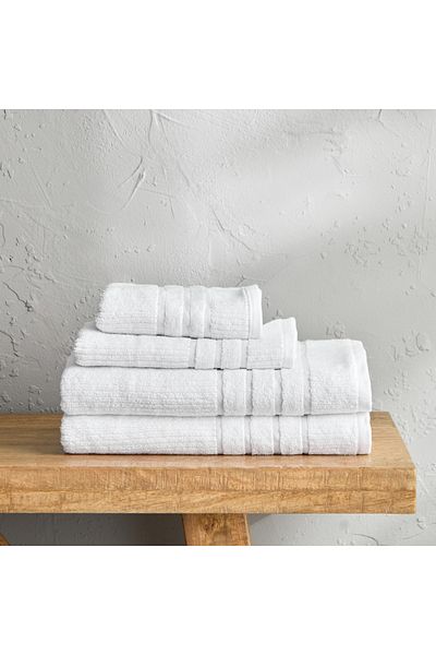 erorex Mateo 4-Piece Ribbed Cotton Towel Set
