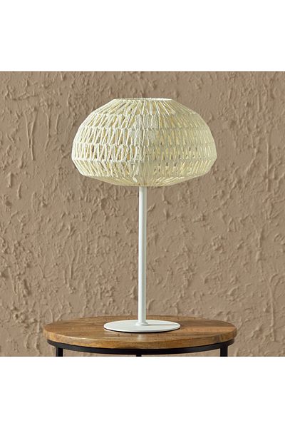 erorex Stark Metal Table Lamp with Paper Rope Shade - 30x48 cm
