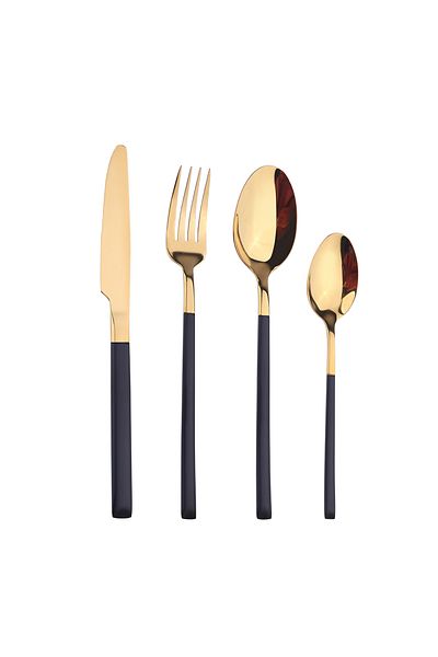 Sunhome 4-Piece Stainless Steel Cutlery Set Black/Gold