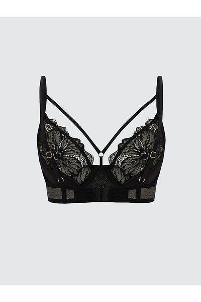 LC Waikiki Σουτιέν LCW DREAM Μαύρο Underwire Unfilled Lace Fancy T-Shirt σουτιέν