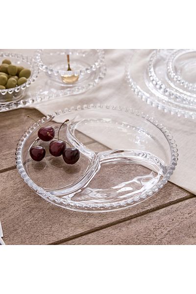 erorex Merriam 3-Partition Beaded Serving Plate - 23.3 cm