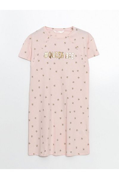 LC Waikiki Lcw Crew Neck Printed Maternity Nightgown