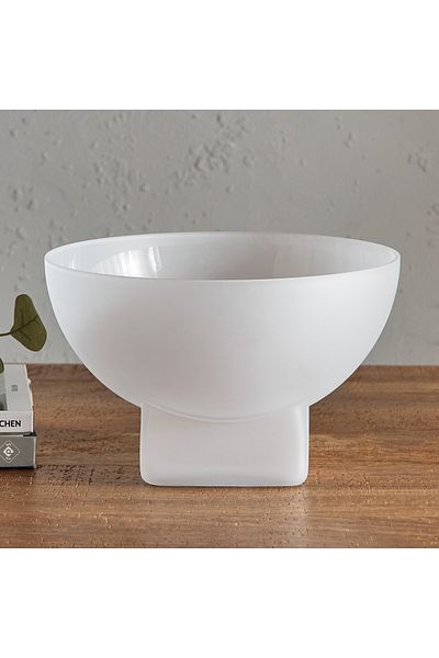 erorex وعاء زخرفي من الزجاج المجمد بنكهة الليمون - 28x28x17 سم