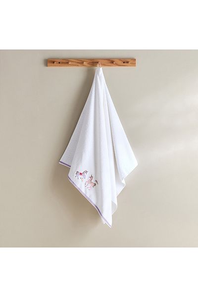 erorex Grace Meadows Unicorn Kids Turkish Cotton Bath Towel - 65x136 cm