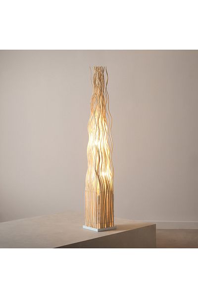 erorex Naturel Wicker Floor Lamp - 36.5x32x156 cm