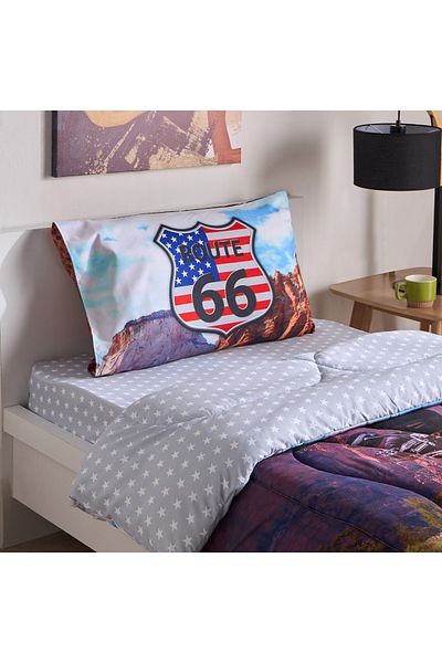 erorex Gaming Biker 2-Piece Single Microfibre Comforter Set - 135x220 cm