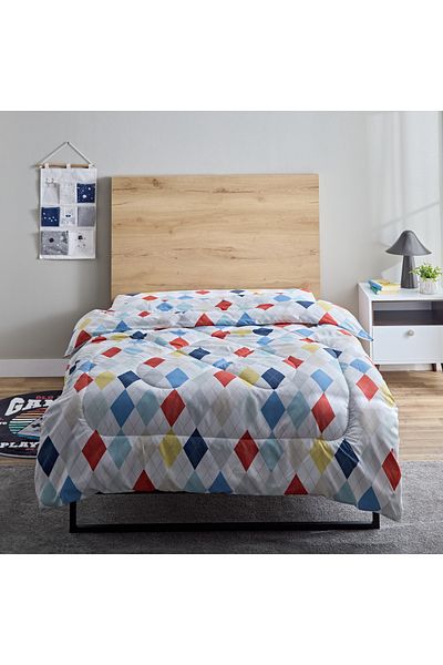 erorex Nora Twin Plaid Microfibre Reversible Comforter - 160x220 cm