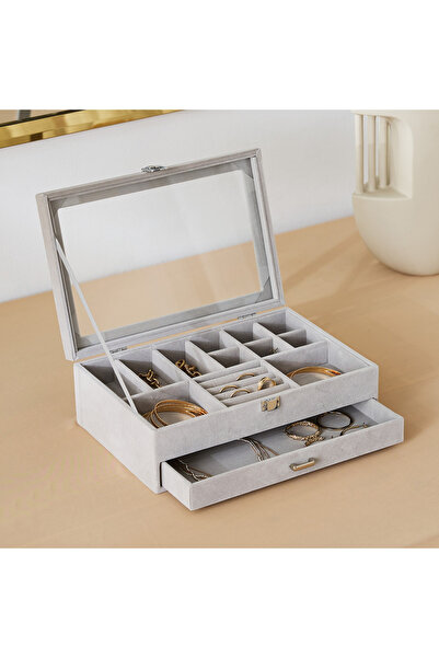 Generic Velour 2-Tier Jewellery Organiser