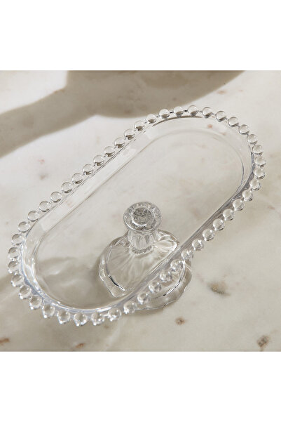 erorex Merriam Beaded Plate with Stand - 25x13x10 cm