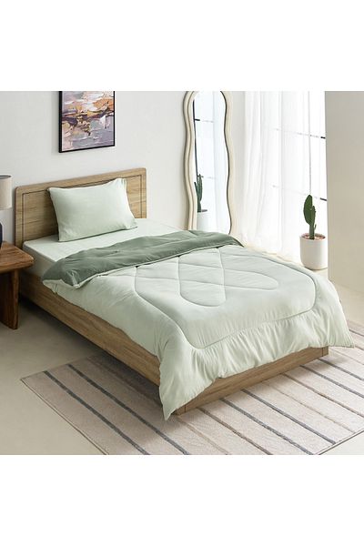 erorex Derby 2-Piece Reversible Microfiber Single Comforter Set - 135x220 cm