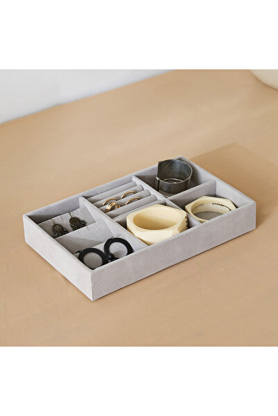 Generic Velour 5-Compartment Jewellery Tray