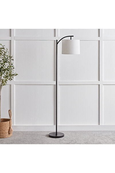 Generic Omega Metal Floor Lamp with Linen Shade - 25x155 cm