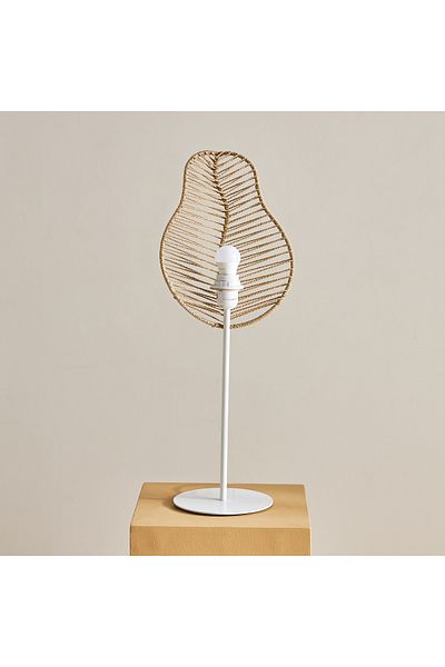erorex Collett E27 Metal Table Lamp with Rattan Shade - 24.5x17.5x65 cm