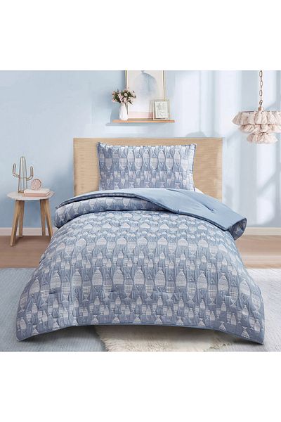 erorex Sea World Fishes 2-Piece Single Comforter Set - 135x220 cm