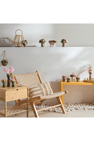 erorex Caven Mix Rose Arrangement in Glass Vase with Potpourri - 13x13x16.5 cm