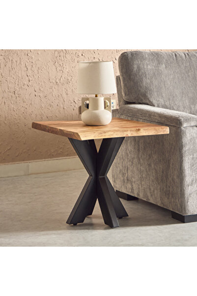 Generic طاولة جانبية من الخشب الصلب فيندرا كليفتون ذات الحافة الحية