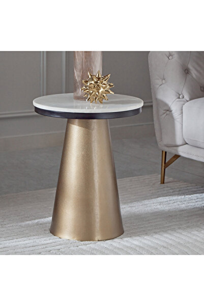 Home Box طاولة جانبية من الرخام الطبيعي من كافون إدوين - نحاس