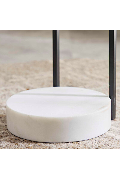 erorex Ketty Genuine Marble Top Accent Table