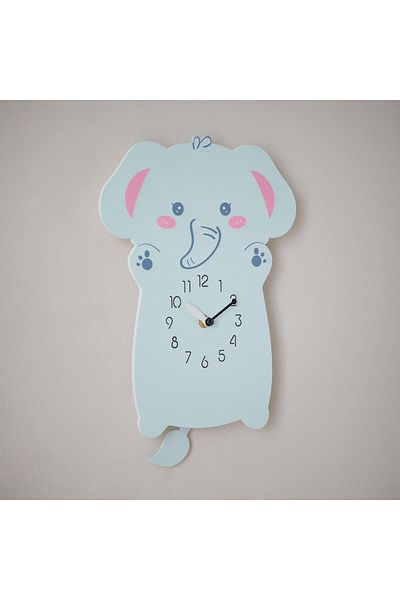 erorex Playland Elephant Pendulum Wall Clock - 24x35 cm