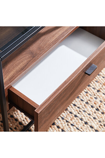 erorex Ruby Glass Top End Table