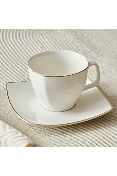 Generic طقم شاي من الخزف الصيني الجديد من بيس - كوب وصحن - 220 مل