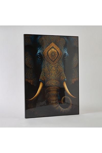 erorex Ersel Elephant Face Framed Picture - 50x70x25 cm