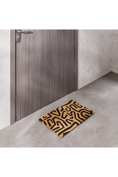 erorex Curves Printed Coir Doormat with PVC Back - 40x60 cm