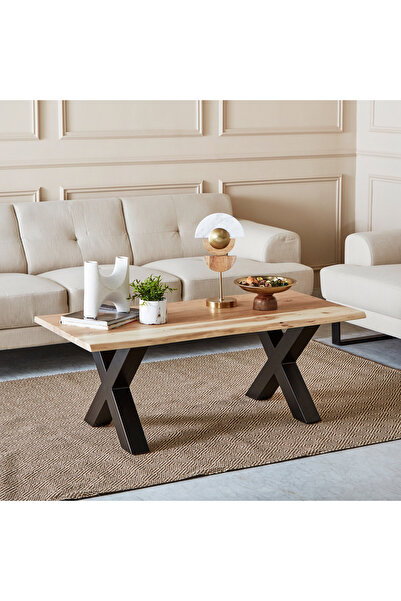 Generic طاولة قهوة من الخشب الصلب بحواف طبيعية من فيندرا أرنو