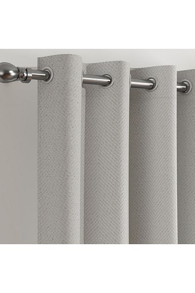 erorex Artisan 2-Piece Chevron Jacquard Extra Long Curtain Set - 135x300 cm