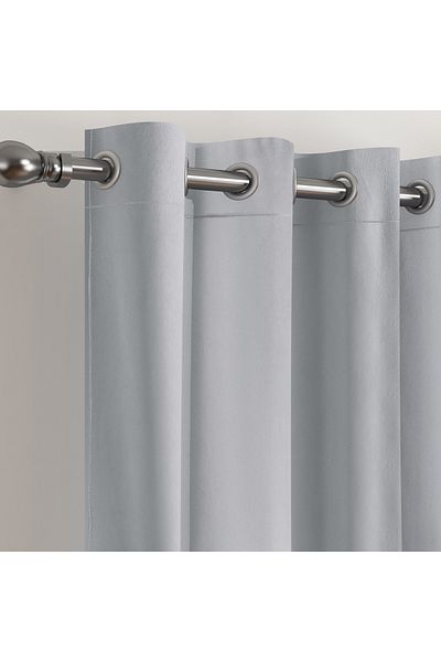 erorex Dove 2-Piece Velvet Extra Long Dimout Curtain Set - 135x300 cm