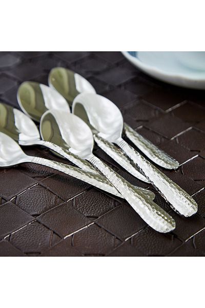 erorex Hammered Stainless Steel Teaspoon - Set of 6