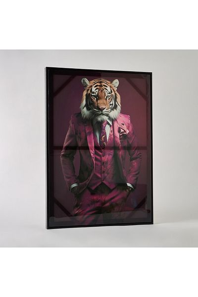 erorex Ersel Tiger Framed High Gloss Picture - 50x70x2.5 cm