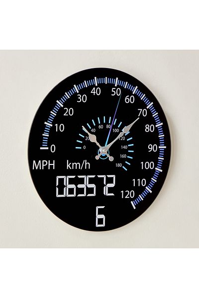 erorex Fero Speedometer Clock with Tinted Glass - 38x4.5x38 cm