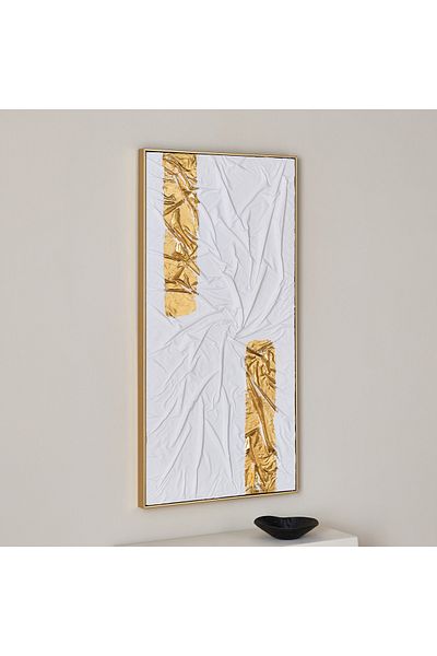 erorex Walmer Framed Hand Painting Foil Wall Art - 62x4.5x122 cm