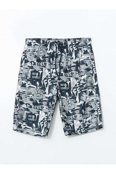 LC Waikiki Ανδρικό μαγιό LCW SWIMWEAR Navy Blue με σχέδιο κάτω από το γόνατο