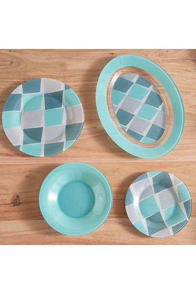 erorex Luminarc Ambi Carron Ocean 46-Piece Dinner Set - Serves 6