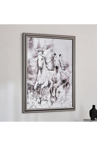 erorex Vivid Horse Aluminium Print Framed Picture - 90x120 cm