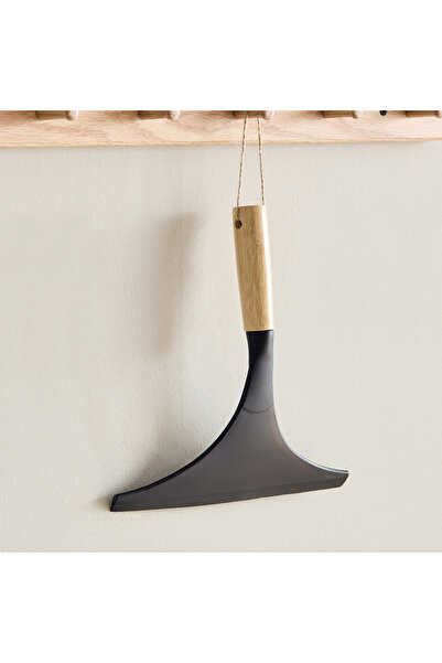 Generic Ebony Window Squeegee with Bamboo Handle - 23x23x4 cm