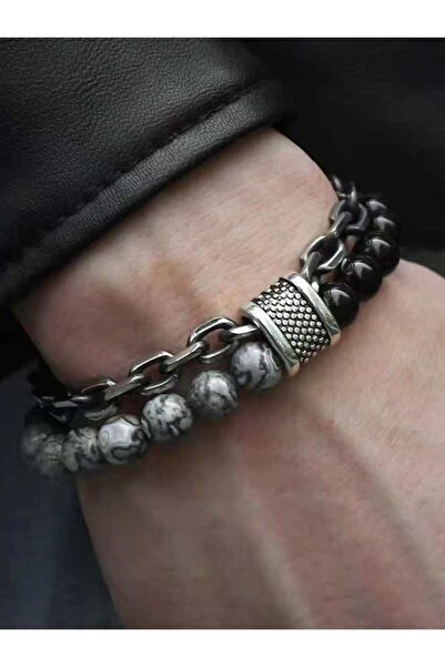 Choice Silver Plated 1 Piece Punk Simple Temperament Black Beaded Chain with ...