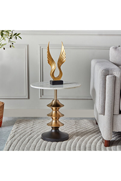 Generic طاولة جانبية من الرخام الأصلي من كافون هيليكس