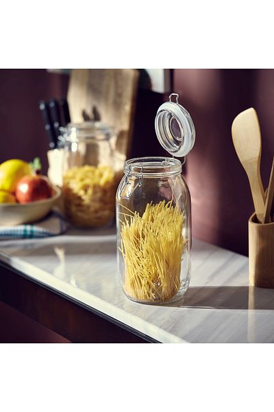 erorex Atlanta Glass Canister with Metal Clip - 2 L