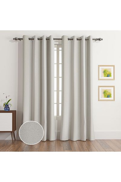 erorex Artisan 2-Piece Chevron Jacquard Extra Long Curtain Set - 135x300 cm