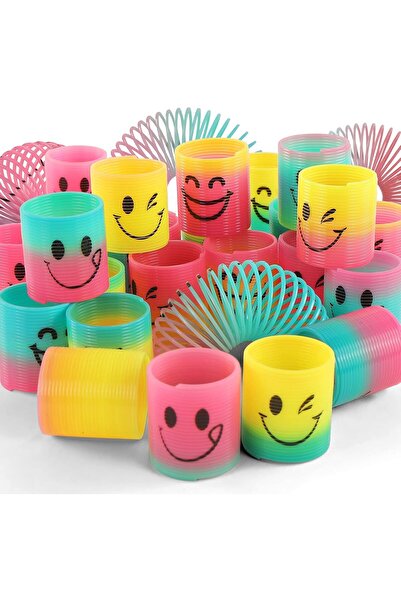 Generic مجموعة من 30 لعبة فيدجيت صغيرة بتصميم قوس قزح مبتسمة، مناسبة لحفلات ا...