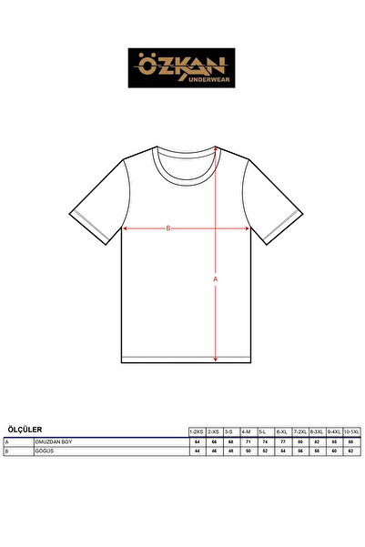 ÖZKAN underwear Özkan 0055 Men's Cotton Combed Flexible Comfortable Closed Collar Athlete Undershirt