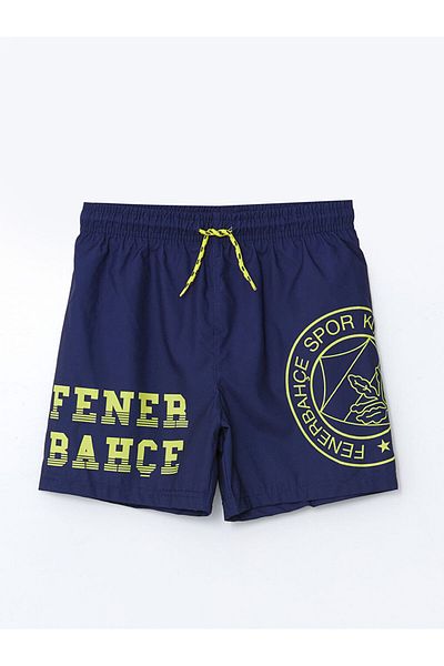 LC Waikiki Printed Boys' Swim Shorts with Elastic Waist