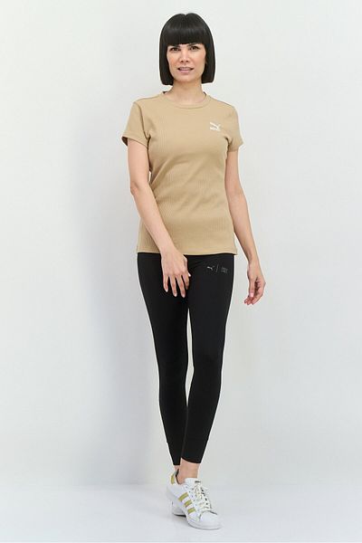 Puma Women Slim Fit Short Sleeves Outdoor Top, Tan