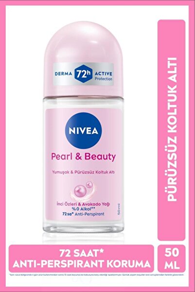 NIVEA Kadın Roll-on Deodorant Pearl&Beauty 50ml, 72 Saat Anti-perspirant Koru...