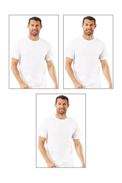 ÖZKAN underwear Özkan 0055 3 Pack Men's Cotton Combed Flexible Comfortable Closed Collar Athlete Undershirt